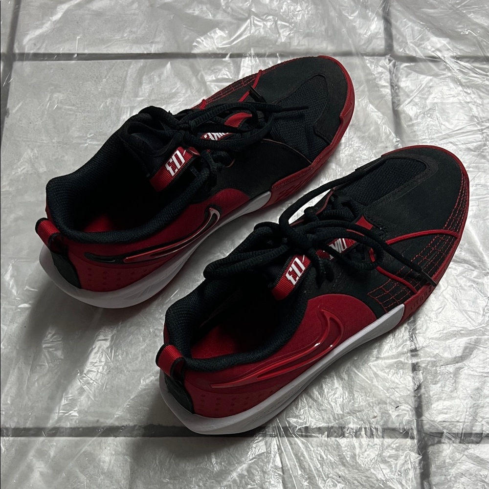 Unisex Nike Kid Black and Red Athletic Sneakers